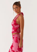 סט רקום חצאית מקסי וטופ הולטר גב חשוף דגם קרן