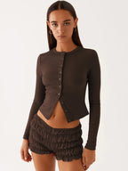 קרדיגן כפתורים צמוד בגזרה קצרה דגם מיה