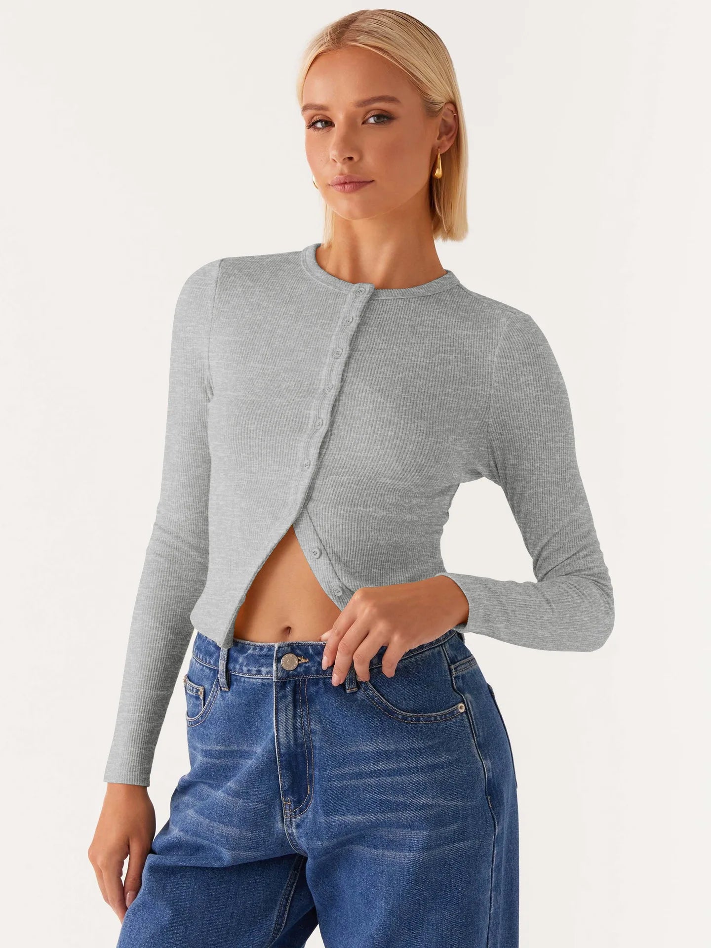 קרדיגן כפתורים צמוד בגזרה קצרה דגם מיה