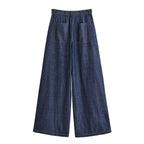 סט דנים אלגנטי עם קשירת מותן ומכנס רחב