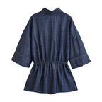 ג׳קט דנים קל עם קשירת מותן