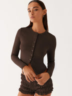 קרדיגן כפתורים צמוד בגזרה קצרה דגם מיה