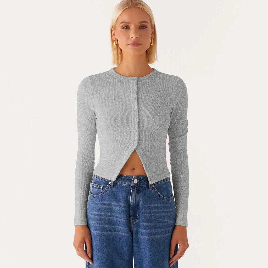 קרדיגן כפתורים צמוד בגזרה קצרה דגם מיה