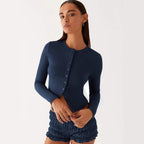 קרדיגן כפתורים צמוד בגזרה קצרה דגם מיה