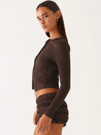 קרדיגן כפתורים צמוד בגזרה קצרה דגם מיה