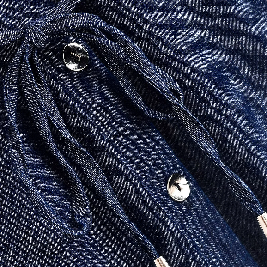 ג׳קט דנים קל עם קשירת מותן