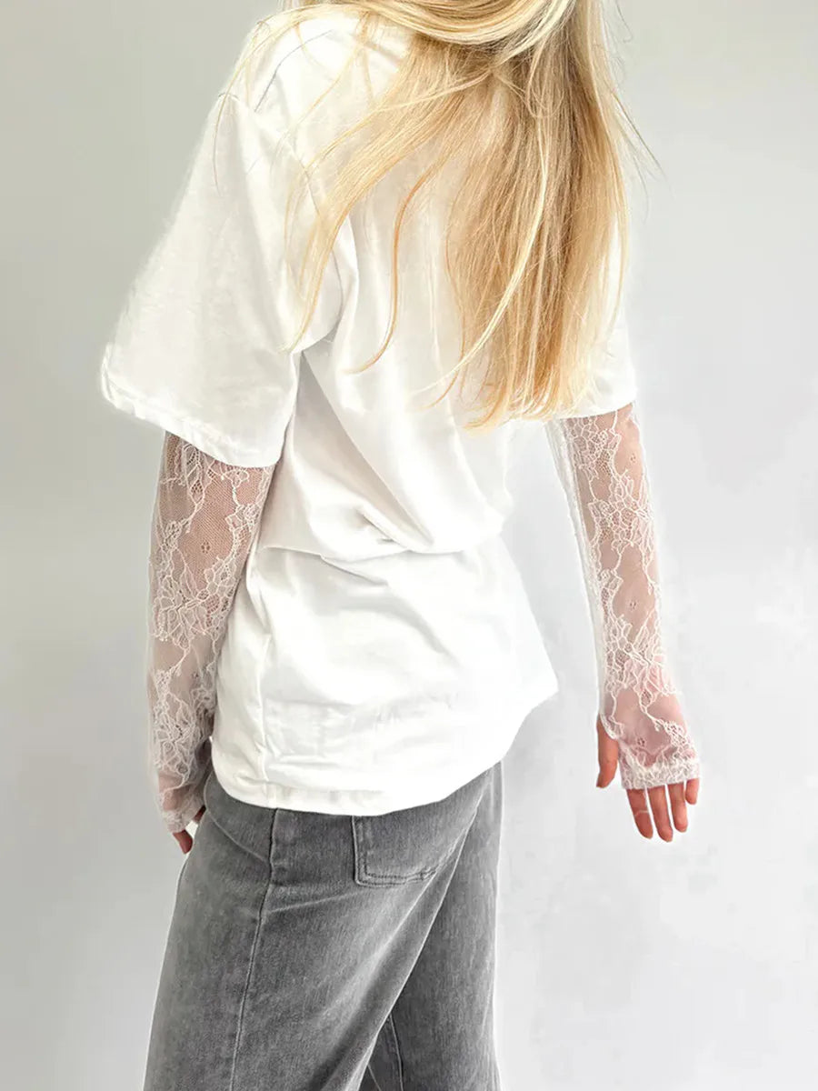 חולצת תחרה רטרו דגם נופר