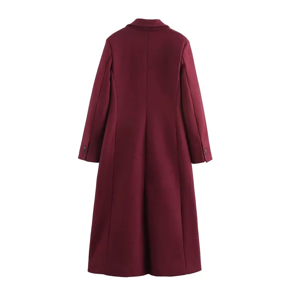 מעיל לונג אלגנטי בגזרת לאז’ר עם צווארון קלאסי