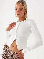 קרדיגן כפתורים צמוד בגזרה קצרה דגם מיה