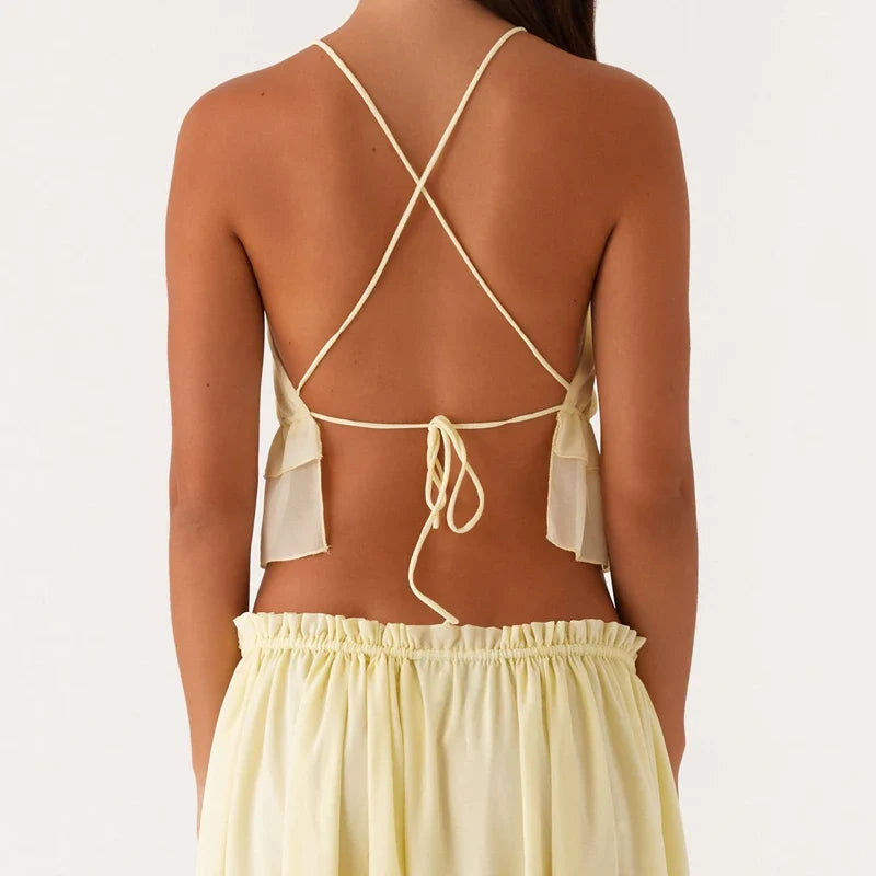 סט טופ וחצאית דגם רומי