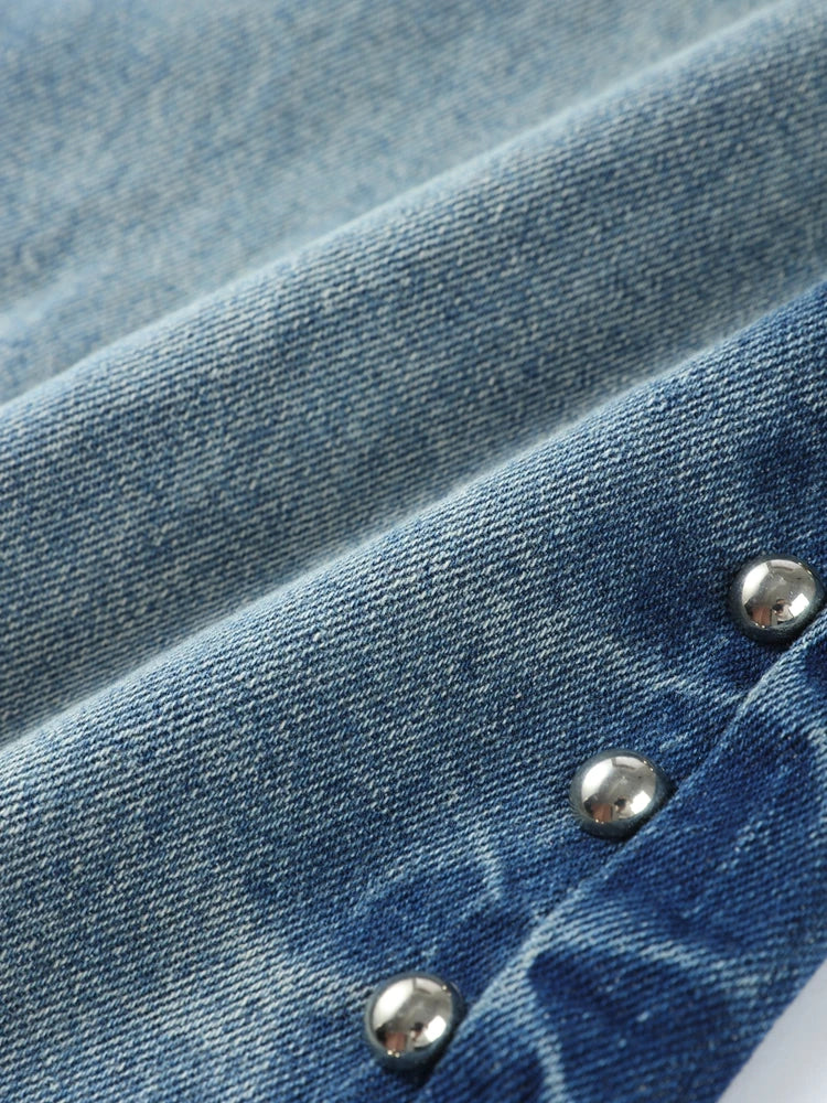 DAISY – ג'ינס בגזרה גבוהה עם פנינים בצד