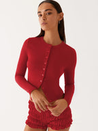 קרדיגן כפתורים צמוד בגזרה קצרה דגם מיה