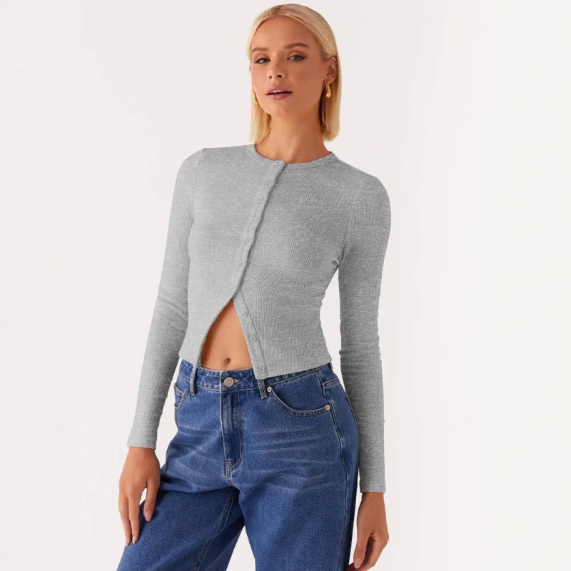 קרדיגן כפתורים צמוד בגזרה קצרה דגם מיה