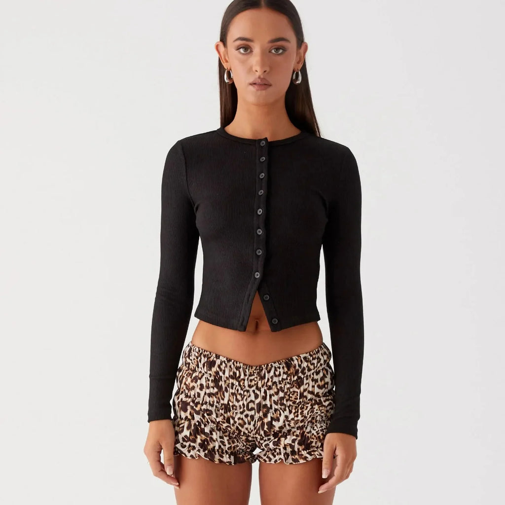 קרדיגן כפתורים צמוד בגזרה קצרה דגם מיה