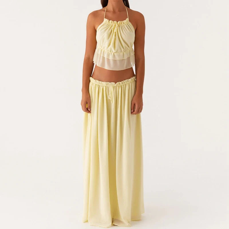 סט טופ וחצאית דגם נילי