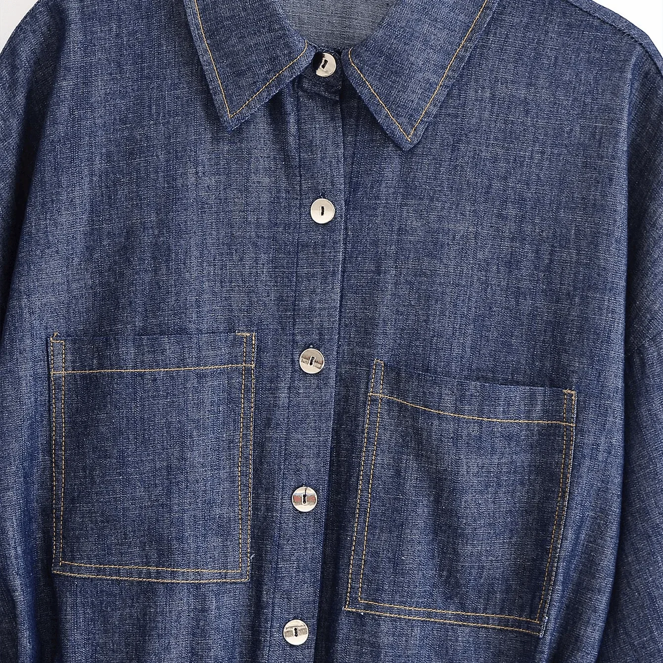 ג׳קט דנים קל עם קשירת מותן