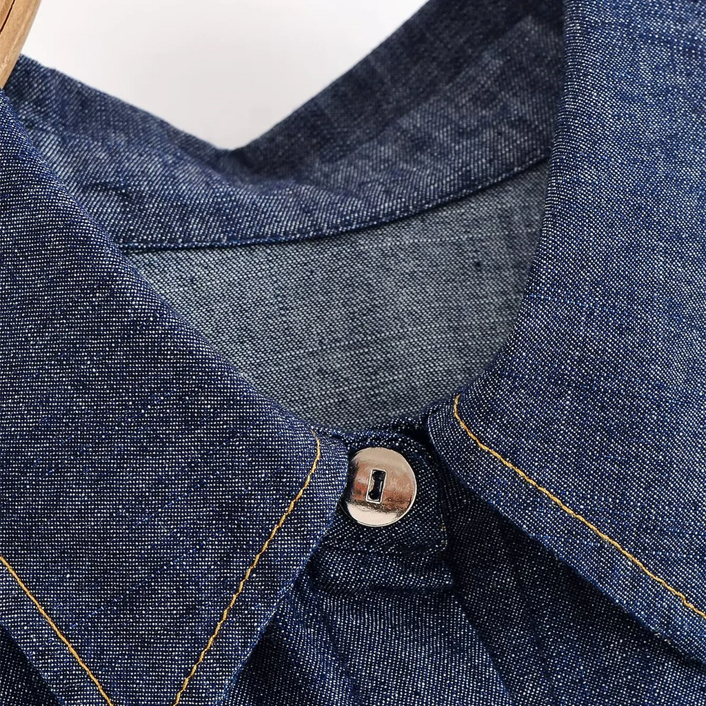 ג׳קט דנים קל עם קשירת מותן