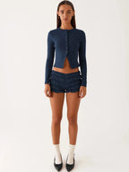 קרדיגן כפתורים צמוד בגזרה קצרה דגם מיה