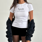 טי־שירט קרופ לבנה דגם נטע