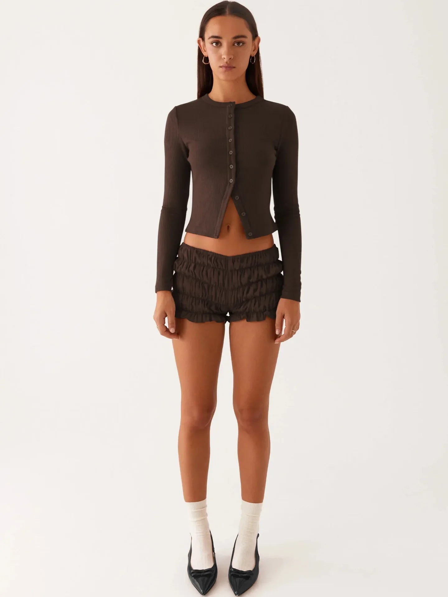 קרדיגן כפתורים צמוד בגזרה קצרה דגם מיה