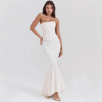 סט דו־חלקי אלגנטי עם טופ תחרה וחצאית מקסי דגם ליבי