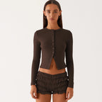 קרדיגן כפתורים צמוד בגזרה קצרה דגם מיה