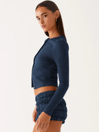 קרדיגן כפתורים צמוד בגזרה קצרה דגם מיה