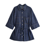 ג׳קט דנים קל עם קשירת מותן