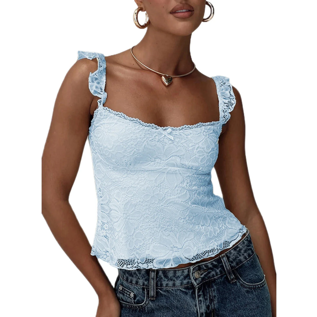 גופיית תחרה קצרה דגם רוני