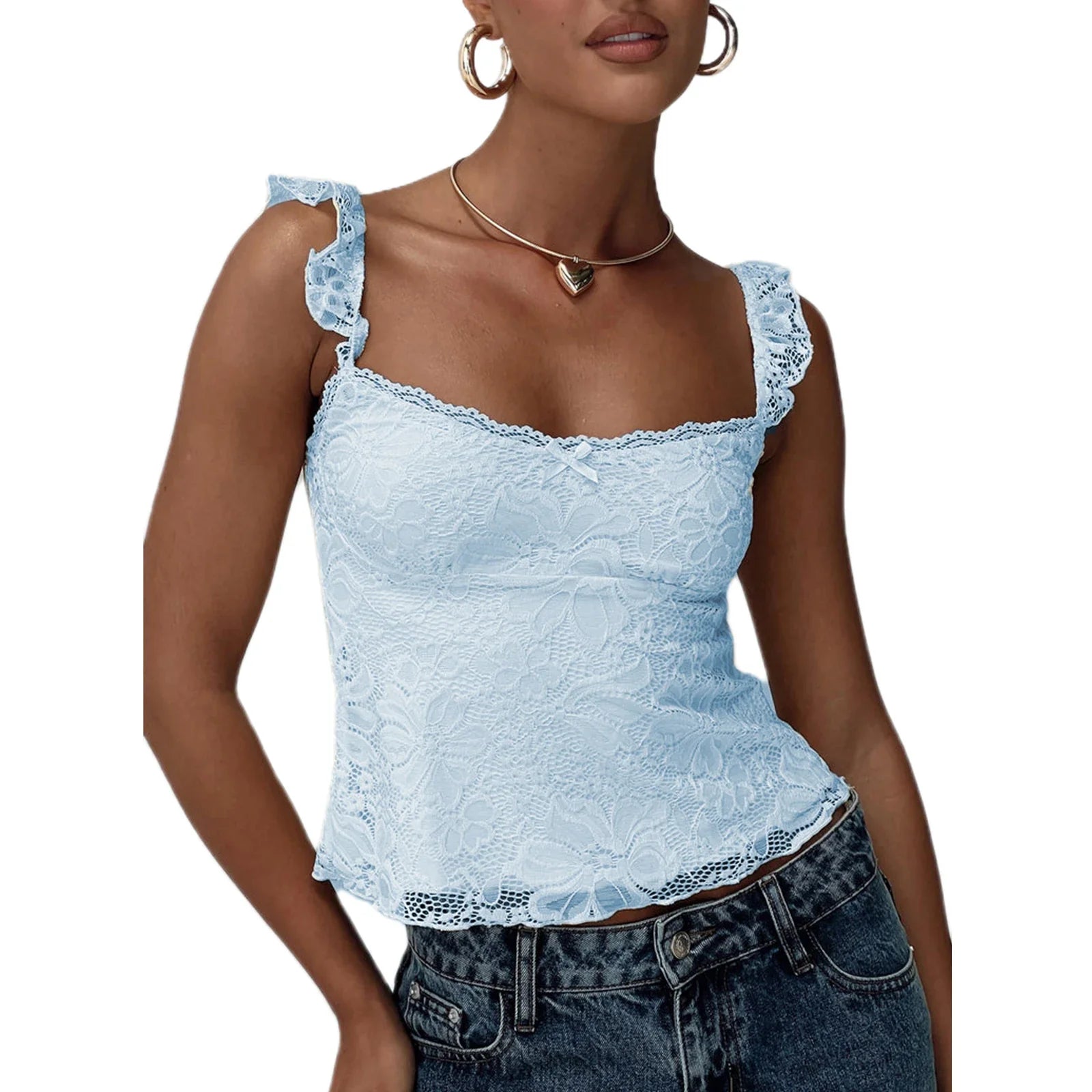 גופיית תחרה קצרה דגם תמר