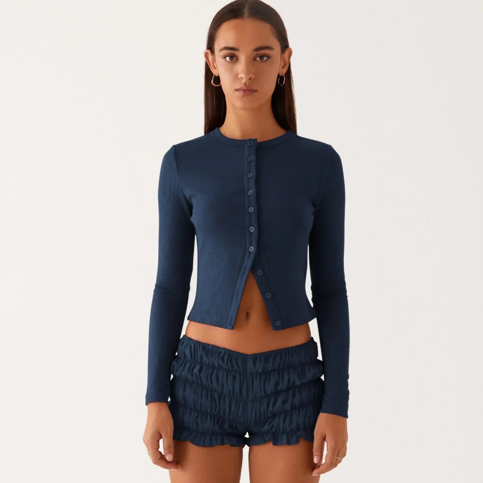 קרדיגן כפתורים צמוד בגזרה קצרה דגם מיה