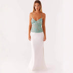 גופיית Slim Fit רקומה עם כתפיות מוצלבות דגם מרים