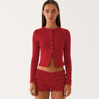 קרדיגן כפתורים צמוד בגזרה קצרה דגם מיה