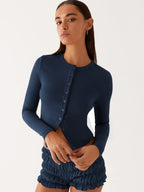 קרדיגן כפתורים צמוד בגזרה קצרה דגם מיה