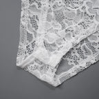 סט תחרה שקוף עם כתפיים חשופות וחצאית נשפכת דגם אביה