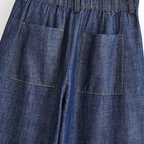 סט דנים אלגנטי עם קשירת מותן ומכנס רחב