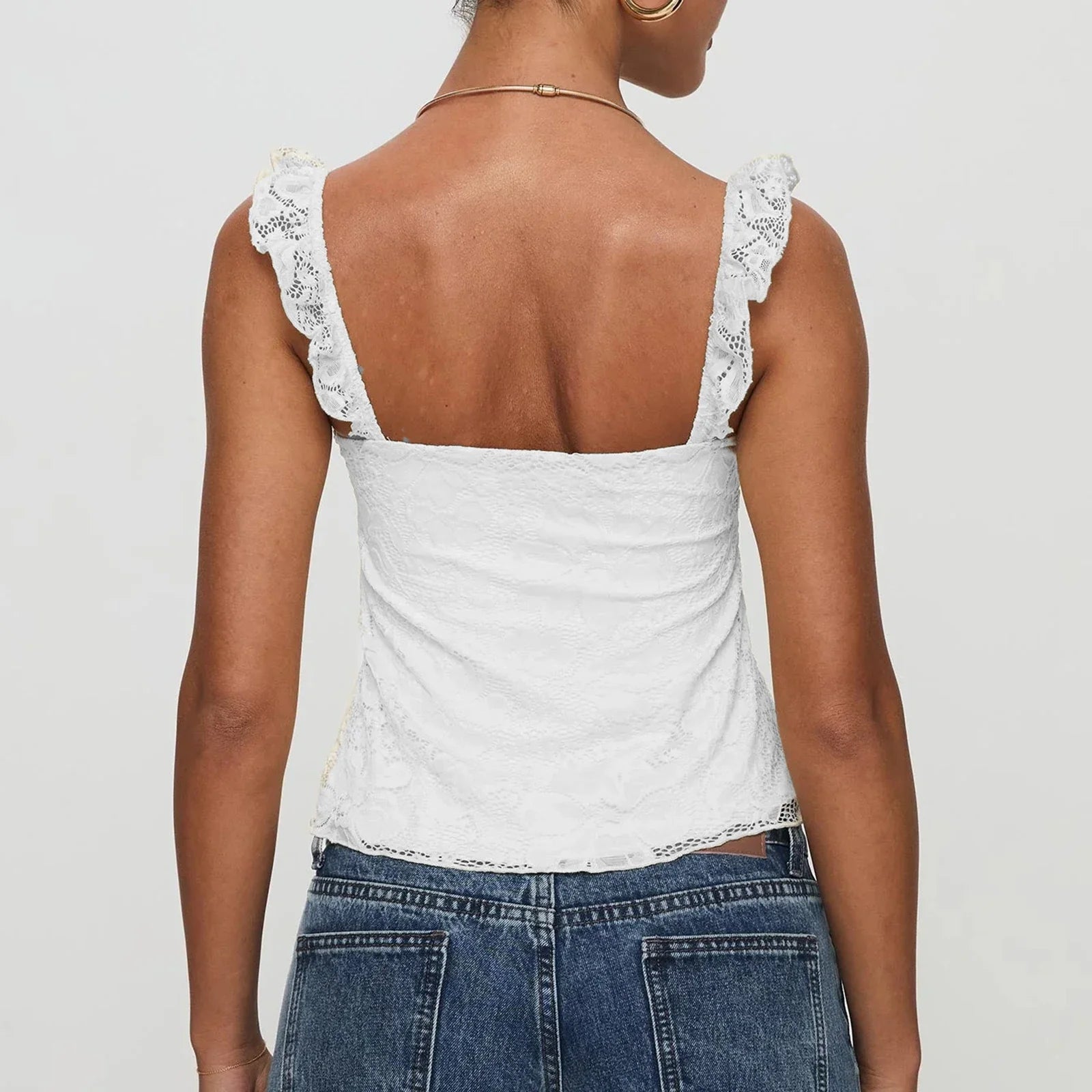 גופיית תחרה קצרה דגם תמר