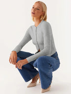 קרדיגן כפתורים צמוד בגזרה קצרה דגם מיה