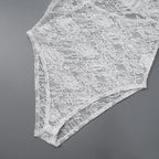 סט תחרה שקוף עם כתפיים חשופות וחצאית נשפכת דגם אביה