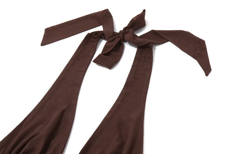 סט דו חלקי קרופ הולטר וחצאית מקסי דגם מקס